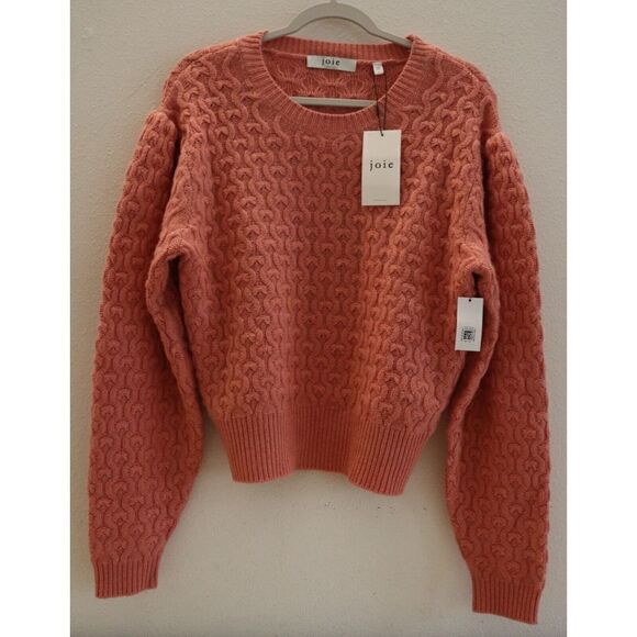 Joie K0014YB63T Women Sz L Pink Roland Wool/Cashmere Blend Crew Neck Sweater - Picture 3 of 8